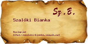 Szalóki Bianka névjegykártya